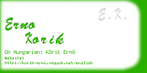 erno korik business card